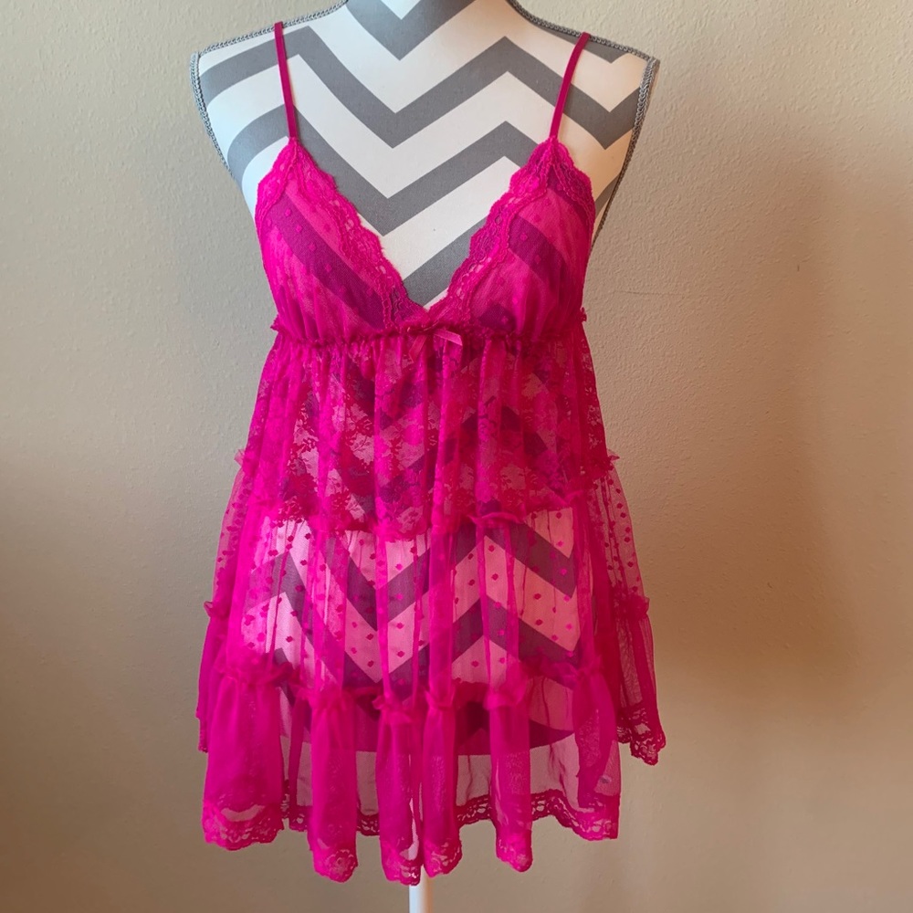 Victoria’s Secret Magenta Lace Lingerie Top